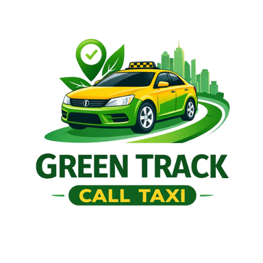 Green Track Call Taxi Logo
